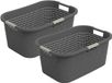 Rotho Country wasmand - set van 2 - 40 ltr - antraciet