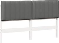 vidaXL - Gestoffeerd hoofdbord - Wit en lichtgrijs - 150 cm