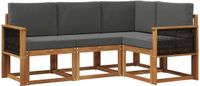 vidaXL - Buiten - bank - set - 4 - st - Natuurlijk - en - Antraciet - Polyester