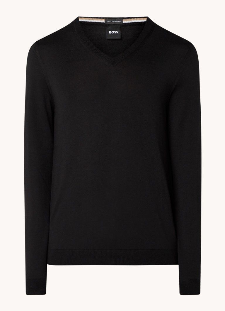 HUGO BOSS Melba-P Fine Knit Wool V-Neck Pullover