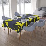 Bonamaison Tafelkleed, Anti-Mold, Sneldrogend, Waterdicht, 100% Polyester Tafellaken, Neon Geel, Rook, 140 x 200 Cm