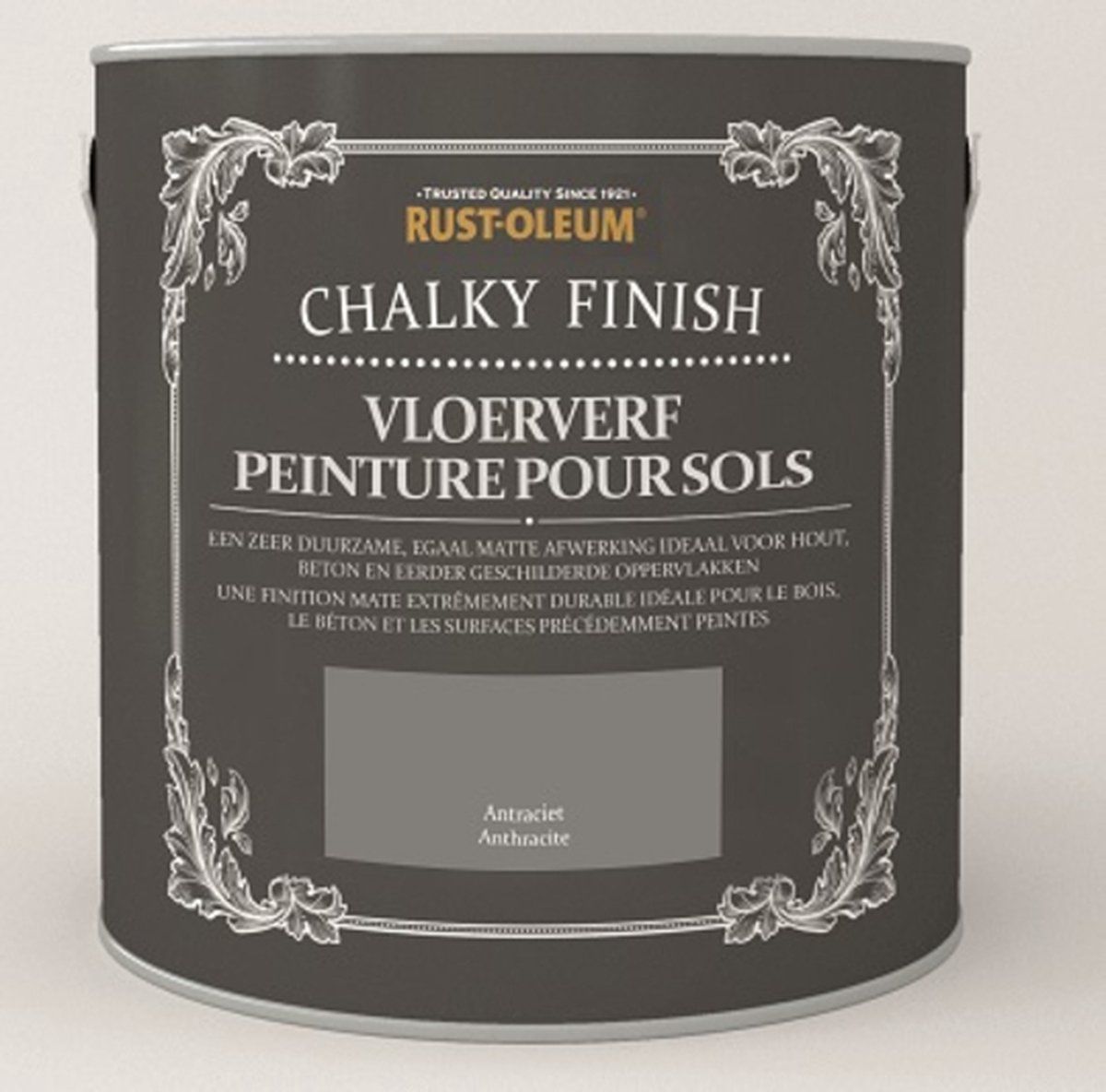 Rust-oleum Chalky Finish Vloerverf - Antraciet - 5413436036799