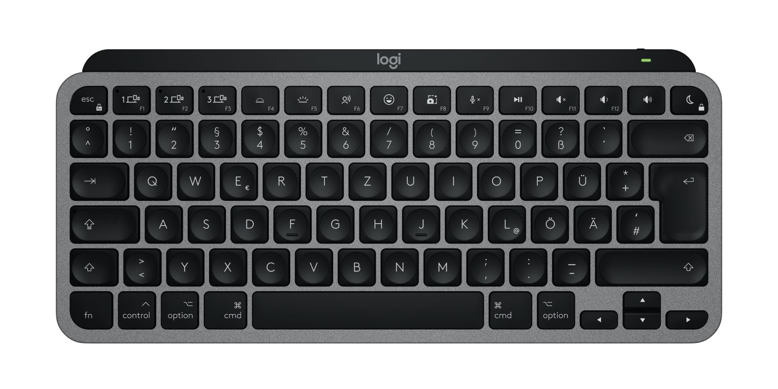 Logitech MX Keys Mini For Mac Toetsenbord - Bluetooth - QWERTZ - Duits - Zwart, Grijs