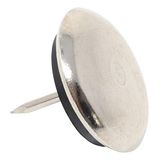 Adsamm® 16 x Metalen Glijders met Buffer en Spijker/Zilver/Ø 35 mm/Rond/Meubelglijders om te Spijkeren