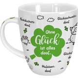 Sheepworld 46504 Tasse Ohne Glück ist alles doof, Kleeblatt