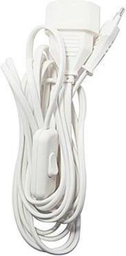Chacon Verlengsnoer met schakelaar - wit - 4 m