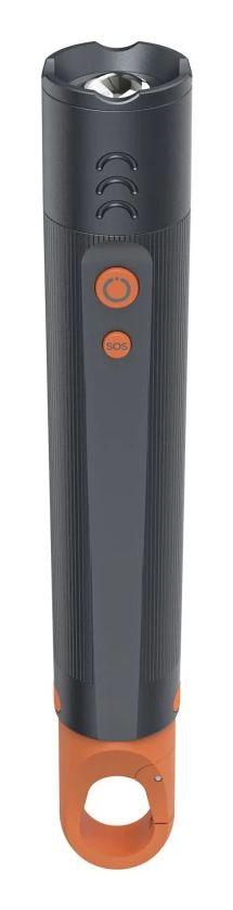Hama FLX600 Zaklamp LED Grijs Aluminium 600lm 4 standen + SOS Zoom Karabijnhaak Inclusief 3x AAA Batterijen