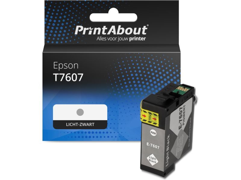 PrintAbout Inktcartridge T7607 Licht-zwart geschikt voor Epson