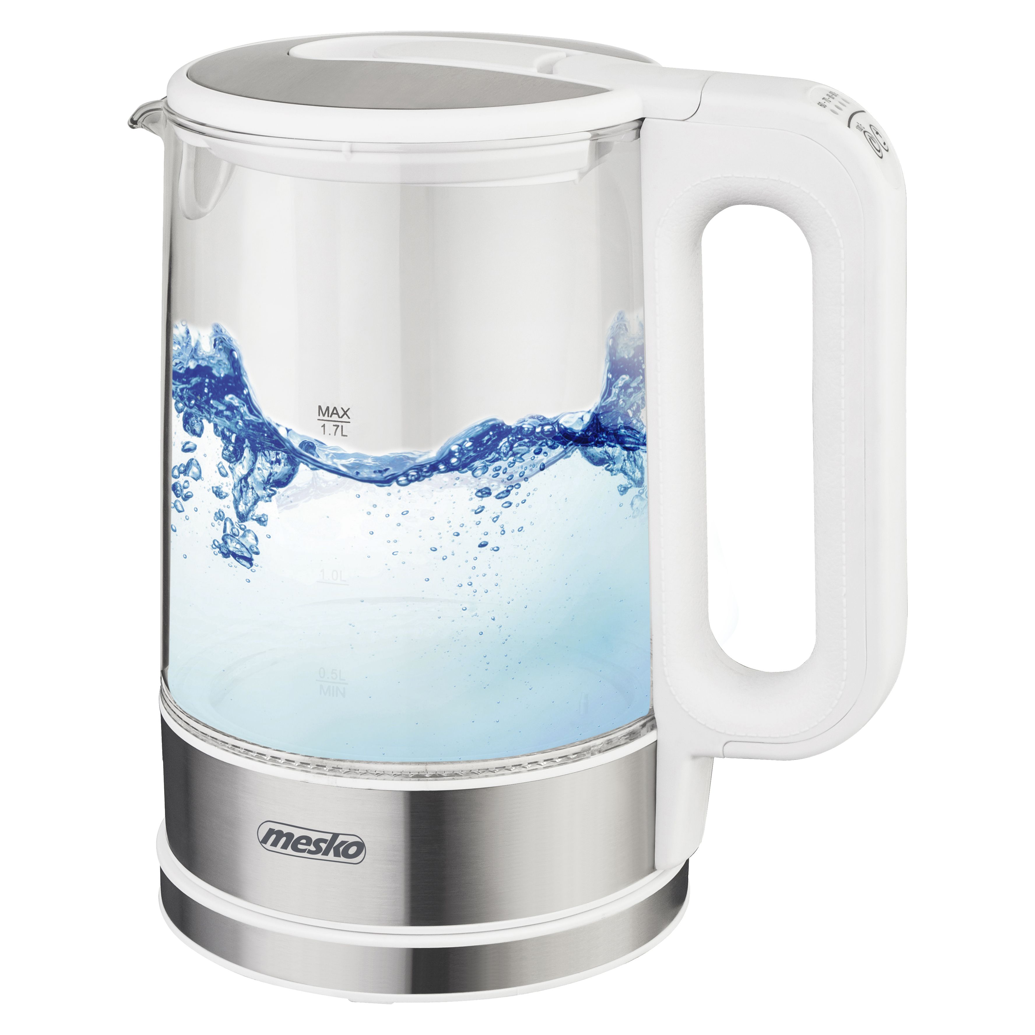 Mesko Home Mesko 1301 W - Waterkoker - Wit - 1.7 liter - 2200 Watt