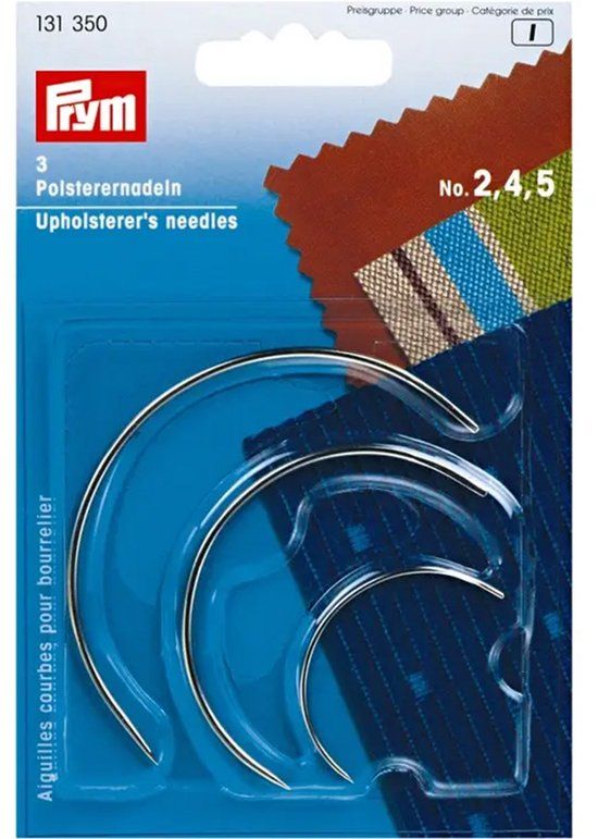 Prym Stoffeerdersnaald gebogen 2,4,5 zilverkleurig