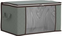 vidaXL Opbergdoos met transparante zijraam grijs 60 x 43 x 35 cm
