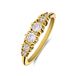 Lucardi Dames Stalen goldplated vintage ring met witte zirkonia - Ring - Staal - Goud - 19 / 60 mm
