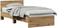 vidaXL Bedframe met Hoofdbord Artisanaal eiken Bewerkt hout