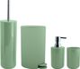 MSV Set brosse WC avec porte-brosse/pot/distributeur de savon/poubelle à pédale Moods - plastique - vert