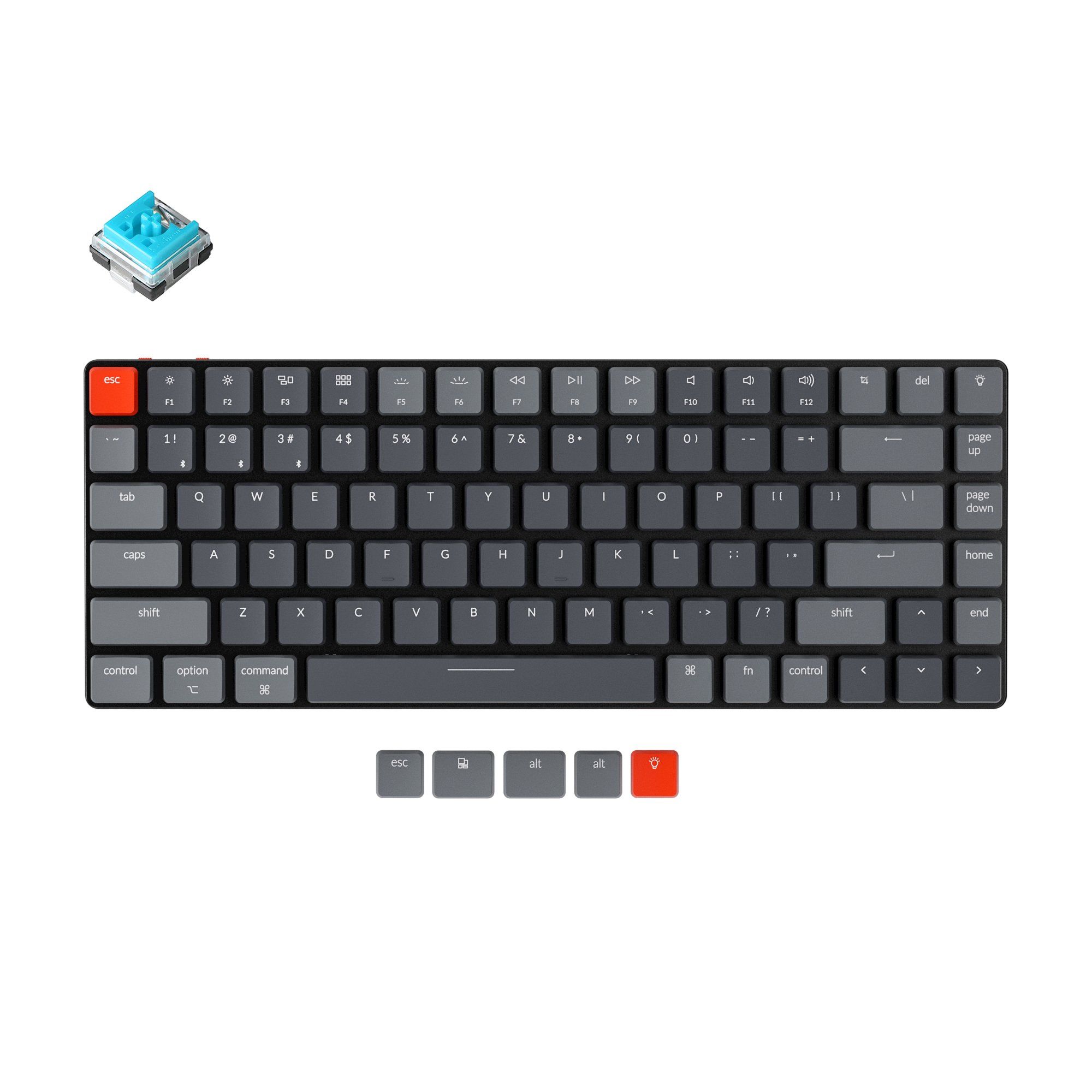 Keychron K3 Version 2 - Toetsenbord - QWERTY - Zwart/Grijs/Oranje