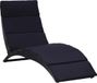 vidaXL Lit avec coussin poly rotin noir