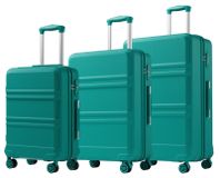 Set de 3 valises - Rigide - 51/61/71 cm - ABS - Roues silencieuses 360° - Serrure à combinaison TSA - Empilable - Vert 2
