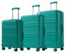Set de 3 valises - Rigide - 51/61/71 cm - ABS - Roues silencieuses 360° - Serrure à combinaison TSA - Empilable - Vert 2