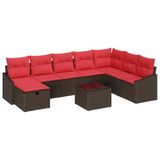vidaXL Ensemble de canapé de jardin 9 pc polyrotin