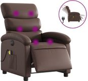 vidaXL Massagestoel verstelbaar elektrisch kunstleer bruin