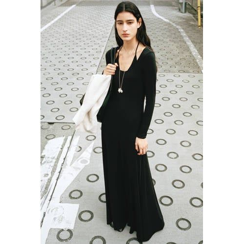 Mango Zwarte Maxi Jurk