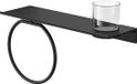 Geesa Leev Planchet Met Handdoekring En Glas 40x12,5x29 cm Zwart