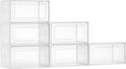 VEVOR 6x Boîtes de rangement pour chaussures Boîte à chaussures Taille US 13 Blanc transparent Empilable