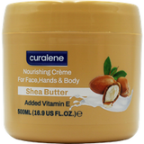 Curalene Shea Butter Voedende Crème voor Gezicht, Handen & Lichaam - 500 ml
