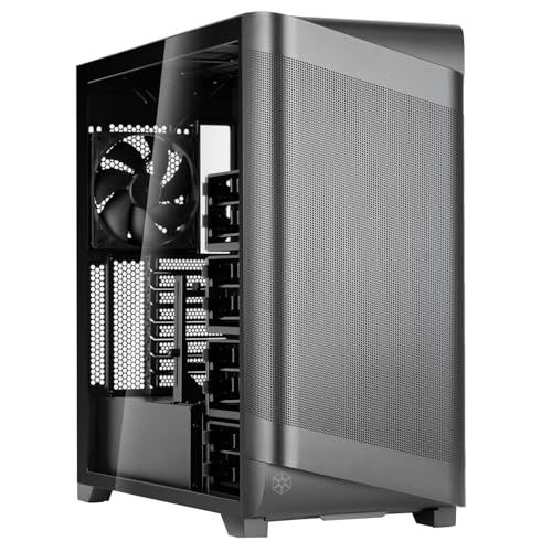 SilverStone Technology SETA A2 Een echt sterke luchtstroom: buitengewoon veelzijdige mid-tower-behuizing, zwart, SST-SEA2Y-BG