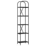 vidaXL Boekenplank - 5-laags - 40 x 30 x 183 cm - Houtvezelplaat - Eikenzwart