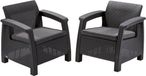 Allibert - Ensemble de jardin - 2 chaises - Gris