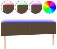 vidaXL Hoofdbord LED 180x5x78/88 cm stof donkerbruin