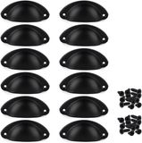 OEM Mont B.V. 12 stuks Ladekastgreep meubelgrepen kastgreep halfrond handvat zwart ijzer 8.1*3.2*1.8 cm