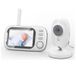 AjieQaQ Bébéphone Bébéphone avec caméra, écran de 3,5 pouces, bébéphone vidéo FHSS avec vision nocturne, fonction interphone, surveillance de la température, mode VOX, portée de 300 mètres