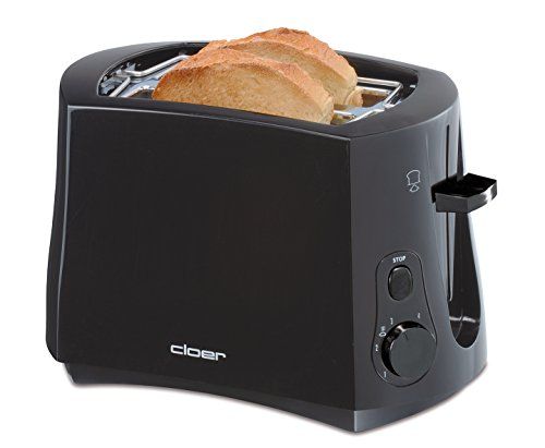 Cloer 3310 Cool-Wall-broodrooster - 825 W - voor 2 toastschijven - geïntegreerd opzetstuk voor broodjes - kruimellade - nastelinrichting