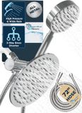 Merkloos Metalen Dubbele Douchekop Combo - 8 Inch Regendouche en Handdouche met 1,8 m Slang - Luxe Hotelervaring