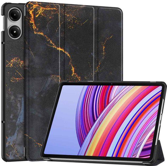 imoshion Tablet Hoes - Geschikt voor Xiaomi Redmi Pad Pro/POCO Pad - Trifold design - Black Marble