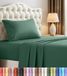 Utopia Bedding 3-delige beddengoedset van geborstelde microvezel, krimp- en kleurecht, onderhoudsvriendelijk (eenpersoonsbed, smaragd)