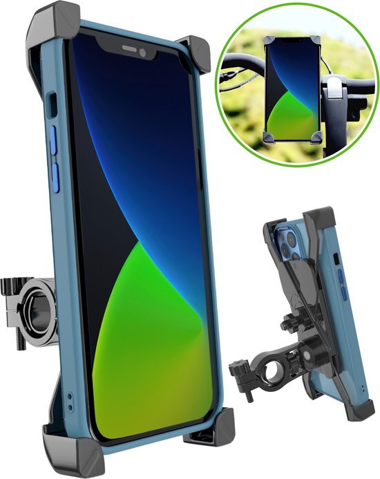 iSetchi Universele Telefoonhouder voor Fiets, Motor en Scooter - Anti-Schok , 360 graden Rotatie - GSM houder voor Apple, iPhone, Samsung, Huawei & Xiaomi