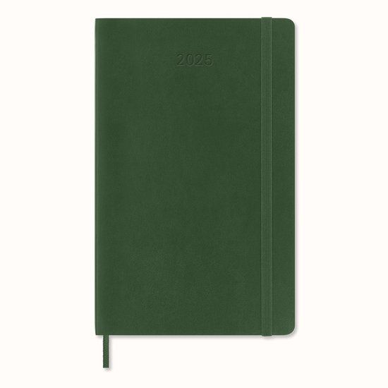 Moleskine 12 Months Daily Agenda 2025 - Large - Soft Cover - Myrtle Green
