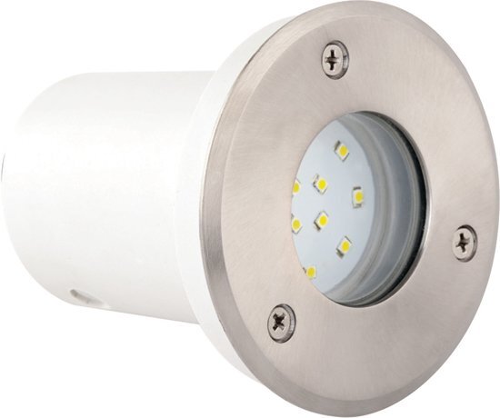 BES LED LED Grondspot - Inbouw Rond 1.2W - Waterdicht IP67 - Wit - RVS - Ã˜95mm