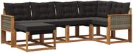 vidaXL - Buiten - bank - set - 6 - st - Naturel - en - Zwart