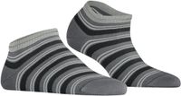 FALKE Smart Stripe kort gedessineerd katoen sneakersokken enkelsokken dames grijs - maat 35-38