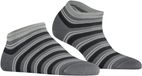 FALKE Smart Stripe kort gedessineerd katoen sneakersokken enkelsokken dames grijs - maat 35-38