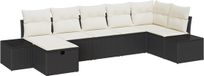 vidaXL Fauteuil Noir/Crème Polyrattan 1-zits