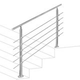 DRAKUS SP. Z O.O. Rampe 120 cm avec 5 barreaux transversaux acier inoxydable couleur argent