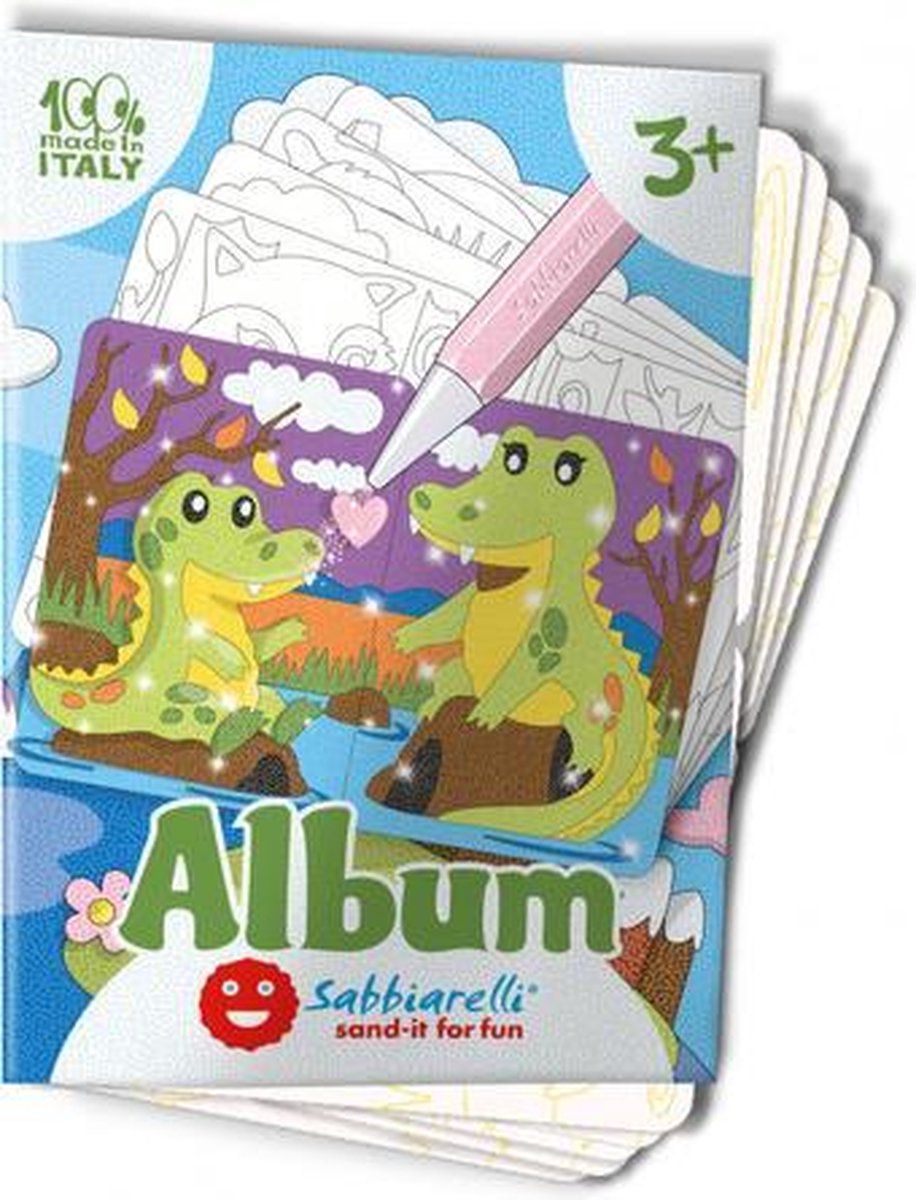 Sabbiarelli Zandschilderen Album Baby Dieren 15x20 cm 5 stuks