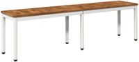 vidaXL Tuinbank - 161 x 35 x 45 cm - Massief Acacia Hout - Natuurlijk en Wit