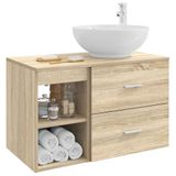 vidaXL Badkamermeubel Set 2 st Sonoma Eiken Bewerkt hout