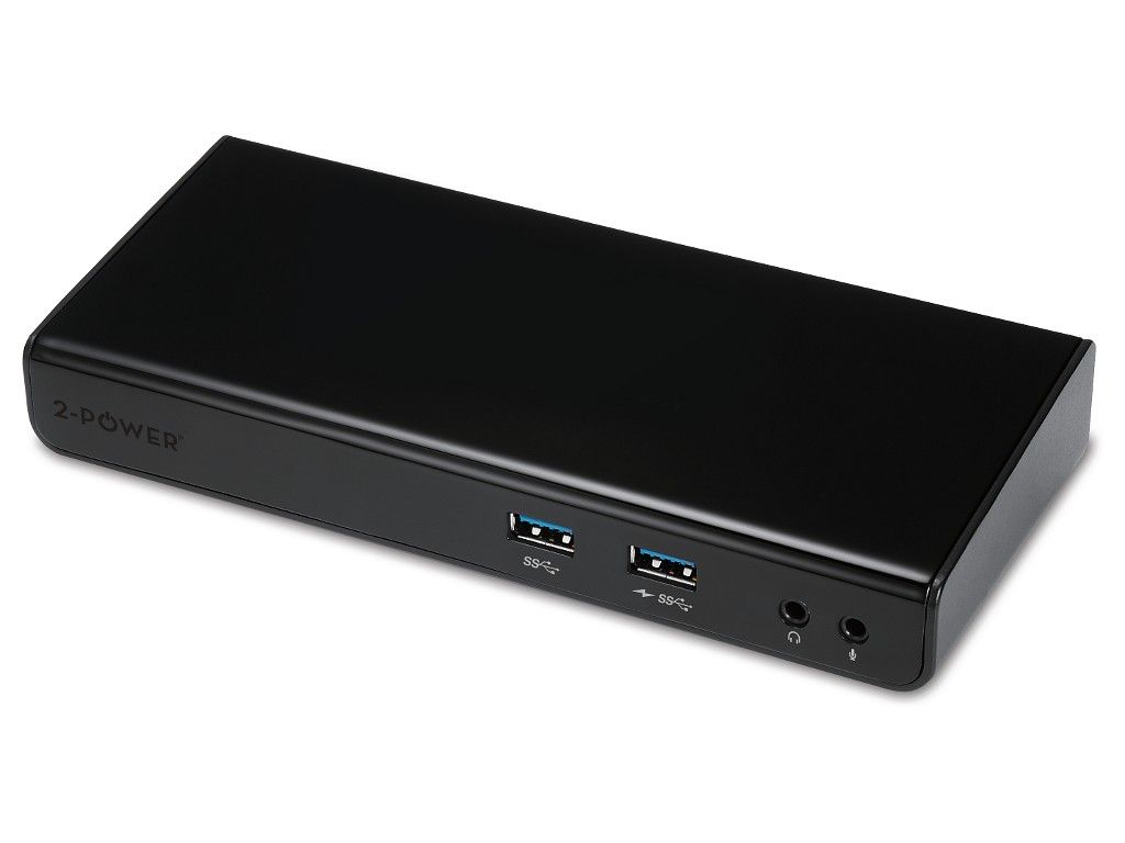 2-Power USB 3.0 Dual Display Docking Station - Black